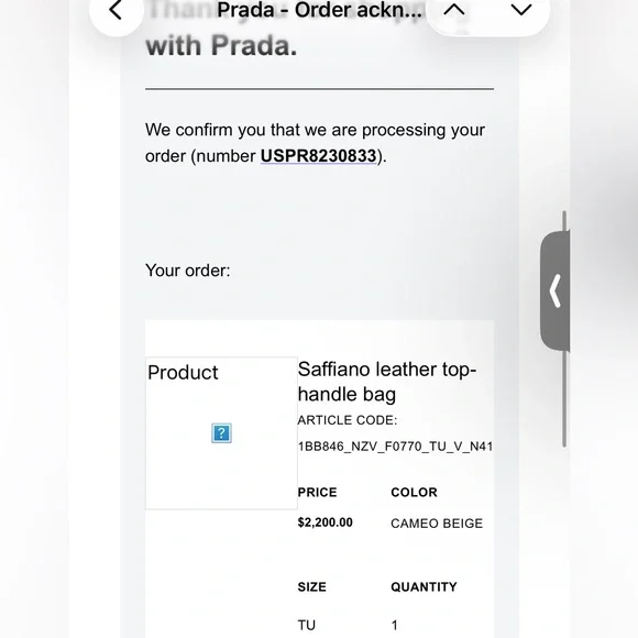 RARE Prada Saffiano leather top-handle bag cameo beige - Picture 13 of 13